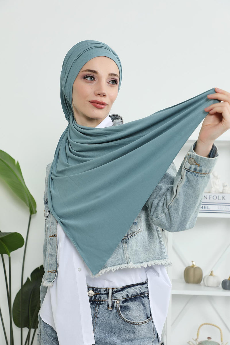 Gesmoktes, gerafftes Instant-Turban für Damen, leichtes Kopftuch aus Baumwolle mit schönem Design, stilvoller Chemo-Kopfbedeckungs-Turban für Damen,B-1