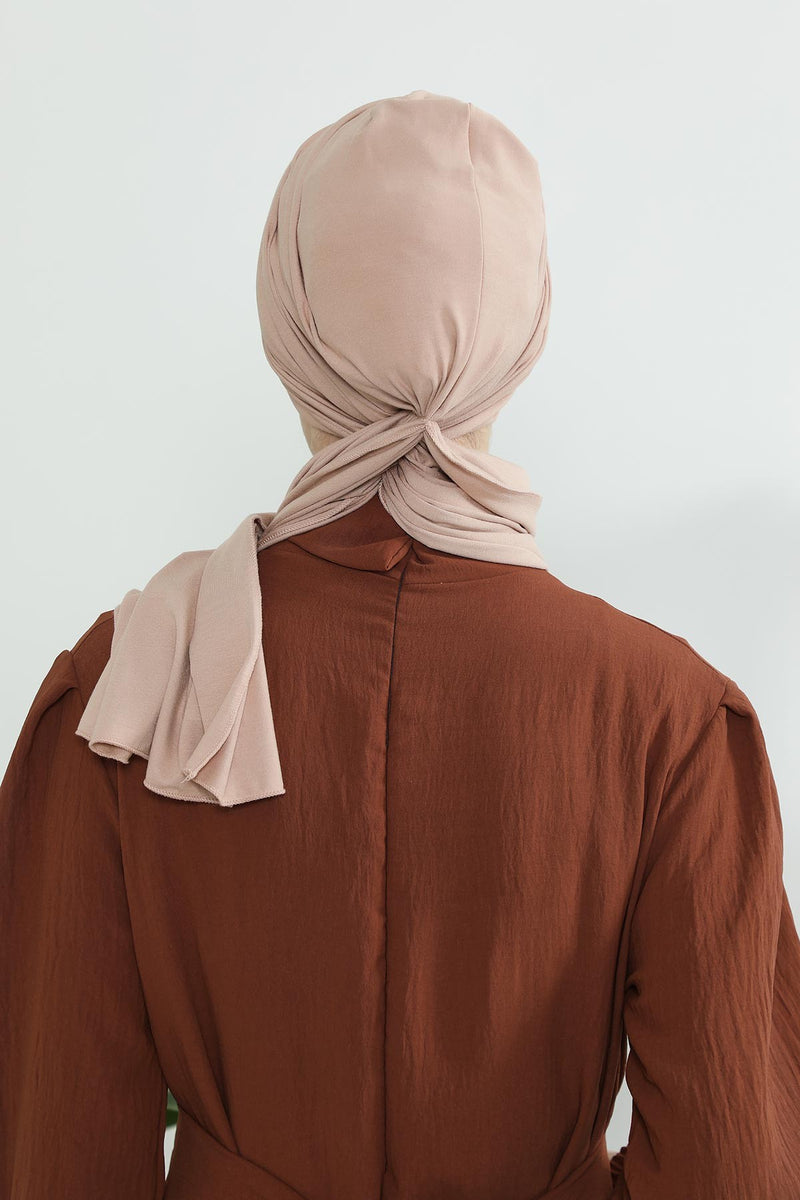 Gesmoktes, gerafftes Instant-Turban für Damen, leichtes Kopftuch aus Baumwolle mit schönem Design, stilvoller Chemo-Kopfbedeckungs-Turban für Damen,B-1