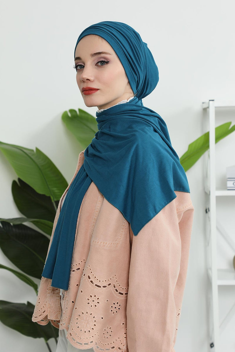 Gesmoktes, gerafftes Instant-Turban für Damen, leichtes Kopftuch aus Baumwolle mit schönem Design, stilvoller Chemo-Kopfbedeckungs-Turban für Damen,B-1