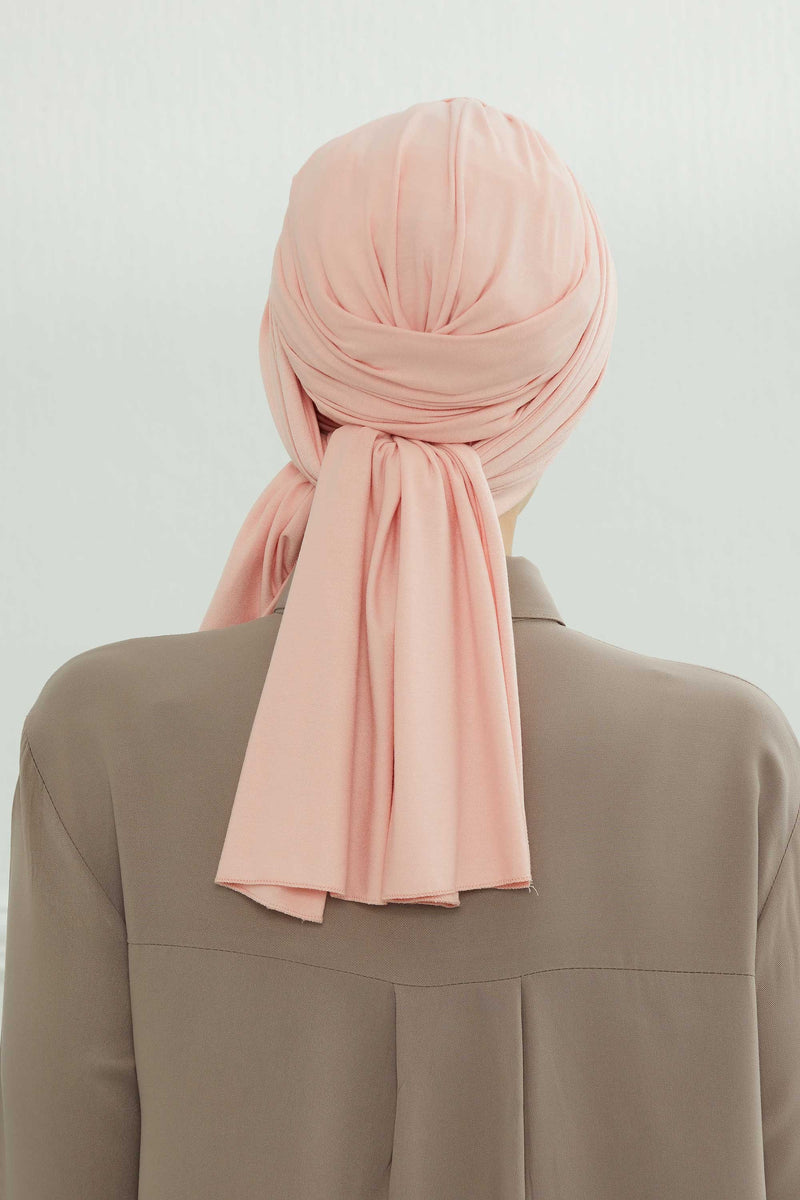 Gesmoktes, gerafftes Instant-Turban für Damen, leichtes Kopftuch aus Baumwolle mit schönem Design, stilvoller Chemo-Kopfbedeckungs-Turban für Damen,B-1