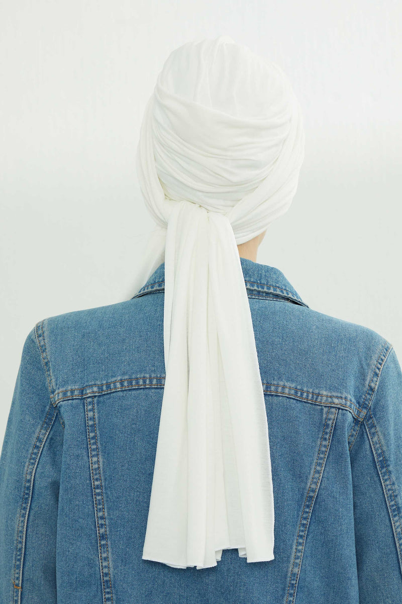 Gesmoktes, gerafftes Instant-Turban für Damen, leichtes Kopftuch aus Baumwolle mit schönem Design, stilvoller Chemo-Kopfbedeckungs-Turban für Damen,B-1