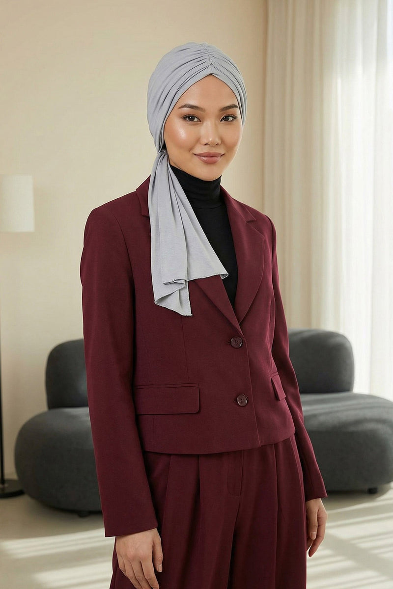 عمامة فورية مكشكشة للنساء، لفافة رأس قطنية خفيفة الوزن بتصميم جميل، عمامة رأس كيميائية أنيقة للنساء، B-1