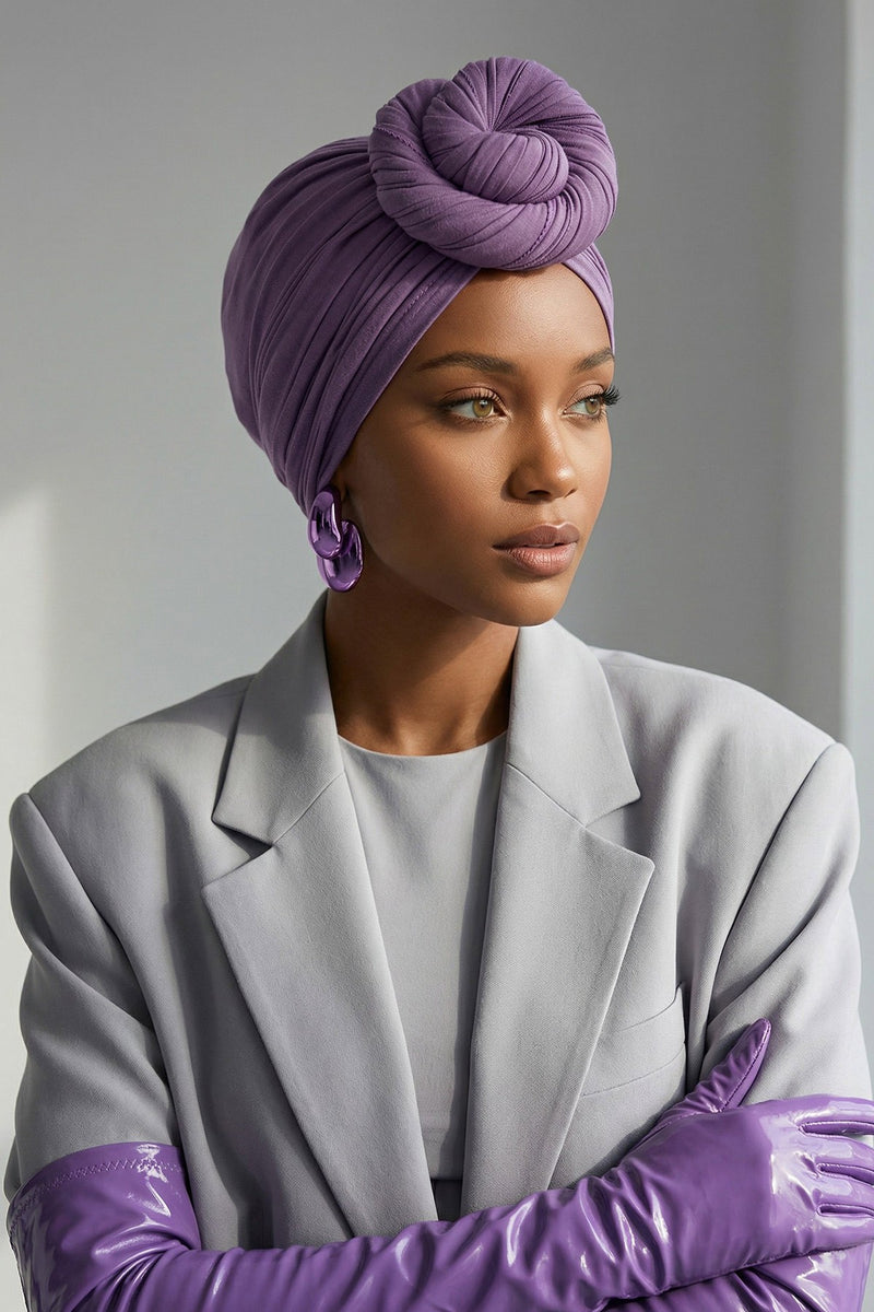 عمامة فورية مكشكشة للنساء، لفافة رأس قطنية خفيفة الوزن بتصميم جميل، عمامة رأس كيميائية أنيقة للنساء، B-1