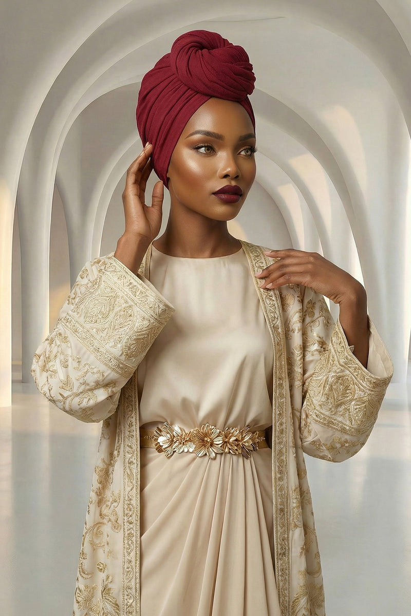 عمامة فورية مكشكشة للنساء، لفافة رأس قطنية خفيفة الوزن بتصميم جميل، عمامة رأس كيميائية أنيقة للنساء، B-1