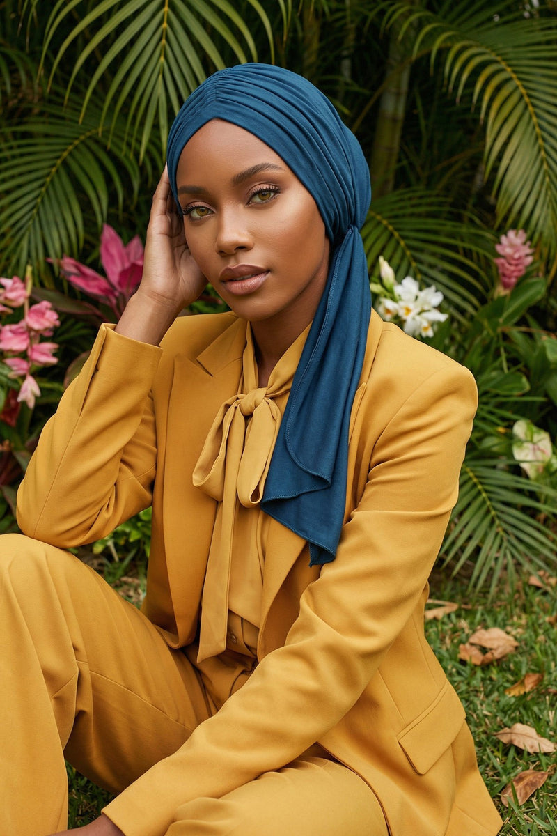 عمامة فورية مكشكشة للنساء، لفافة رأس قطنية خفيفة الوزن بتصميم جميل، عمامة رأس كيميائية أنيقة للنساء، B-1