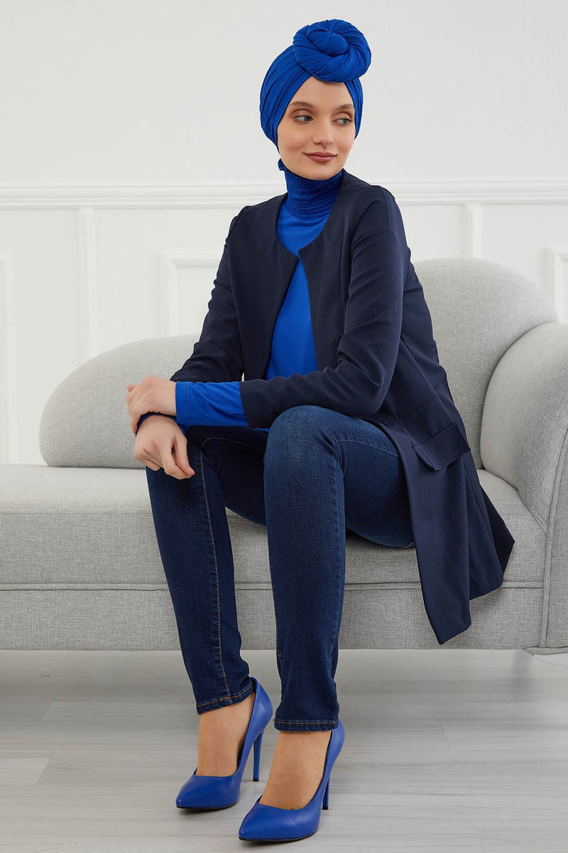 عمامة فورية مكشكشة للنساء، لفافة رأس قطنية خفيفة الوزن بتصميم جميل، عمامة رأس كيميائية أنيقة للنساء، B-1