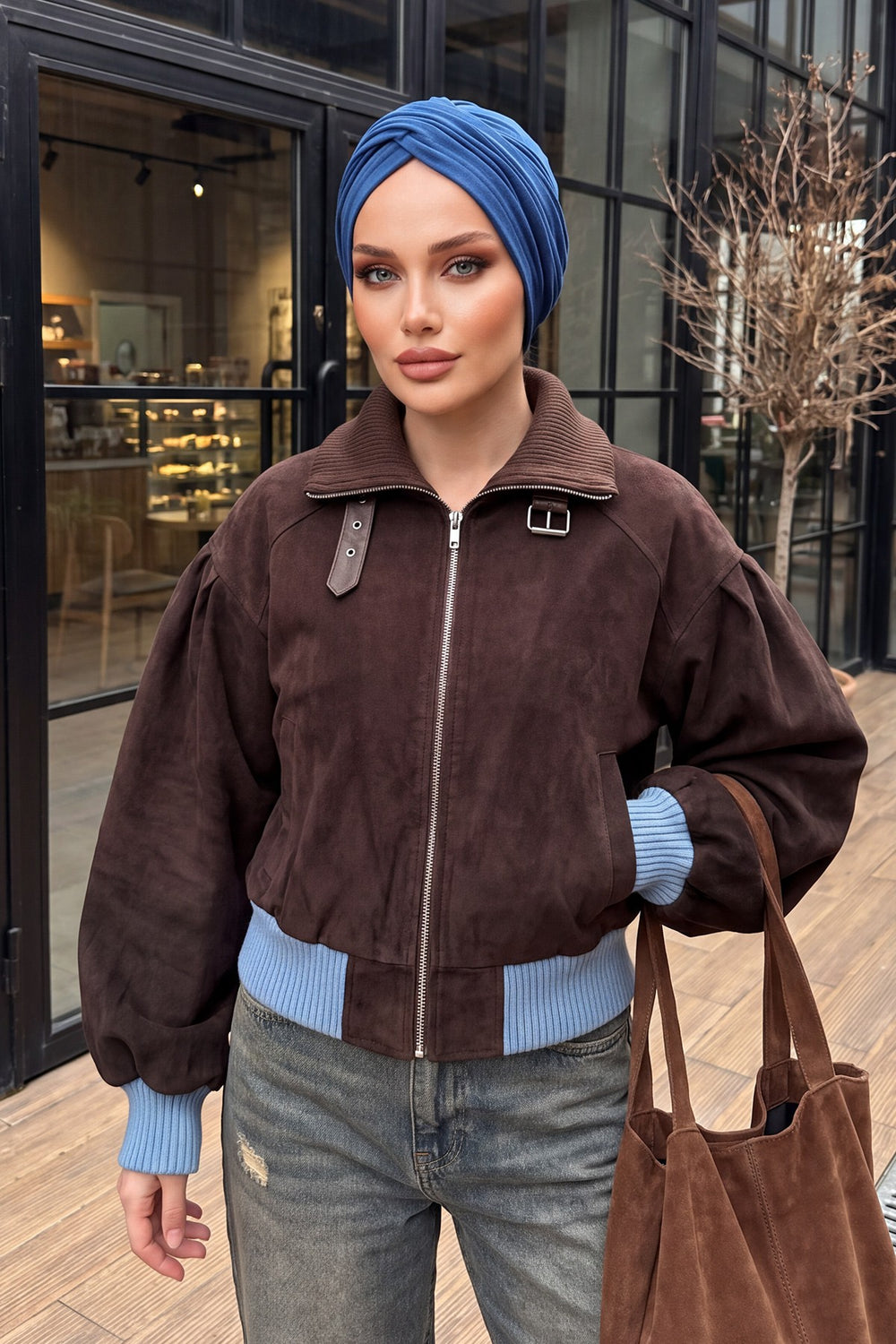 Soft and Stretchable Ribbed Turban Bonnet for Women, One-Size Winter Headwrap for Cold Weathers, Comfortable Polyviscose Ribbed Turban,B-9RB Dark Blue