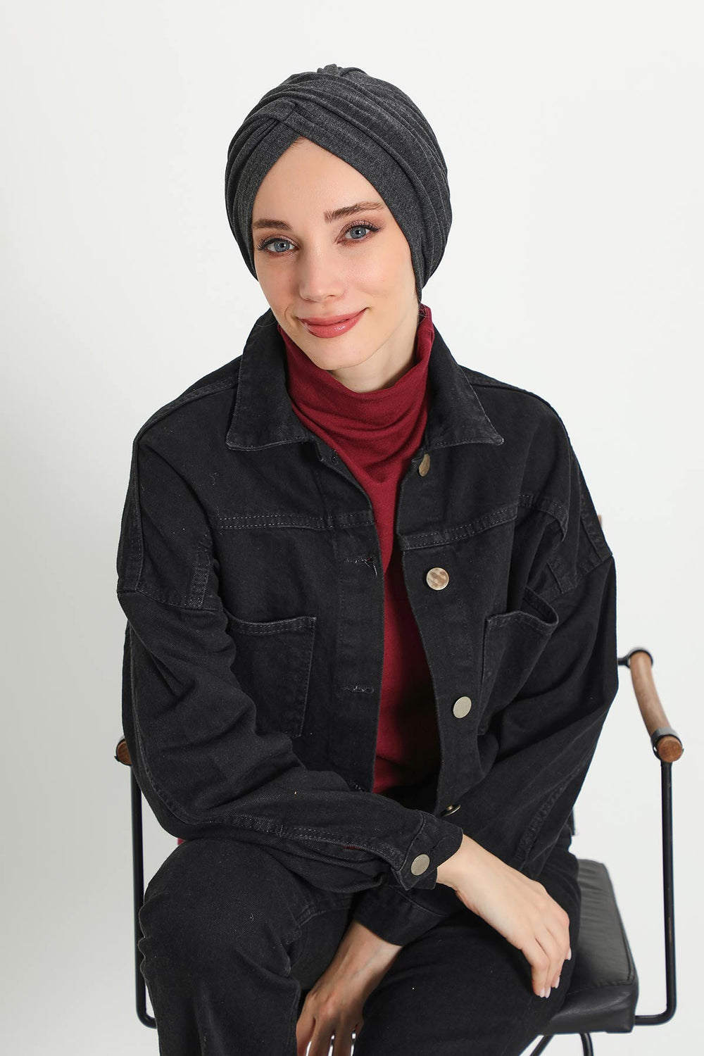 Soft and Stretchable Ribbed Turban Bonnet for Women, One-Size Winter Headwrap for Cold Weathers, Comfortable Polyviscose Ribbed Turban,B-9RB