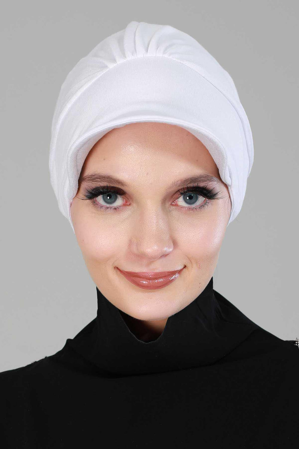 Soft Cotton Newsboy Visor Cap for Women, Stylish Lightweight Plain Turban Visor Cap for Daily Use, Fashionable Turban Chemo Headwrap,B-30 White
