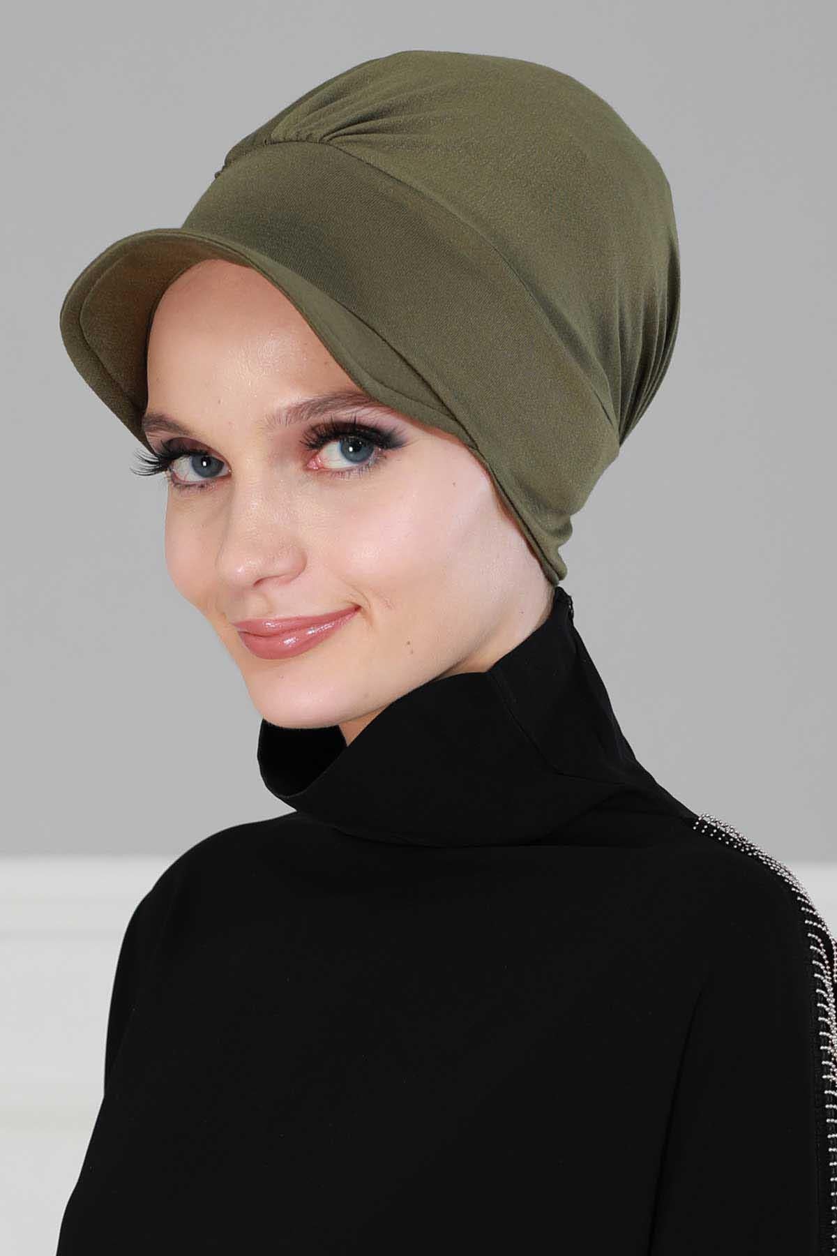 Soft Cotton Newsboy Visor Cap for Women, Stylish Lightweight Plain Turban Visor Cap for Daily Use, Fashionable Turban Chemo Headwrap,B-30 White