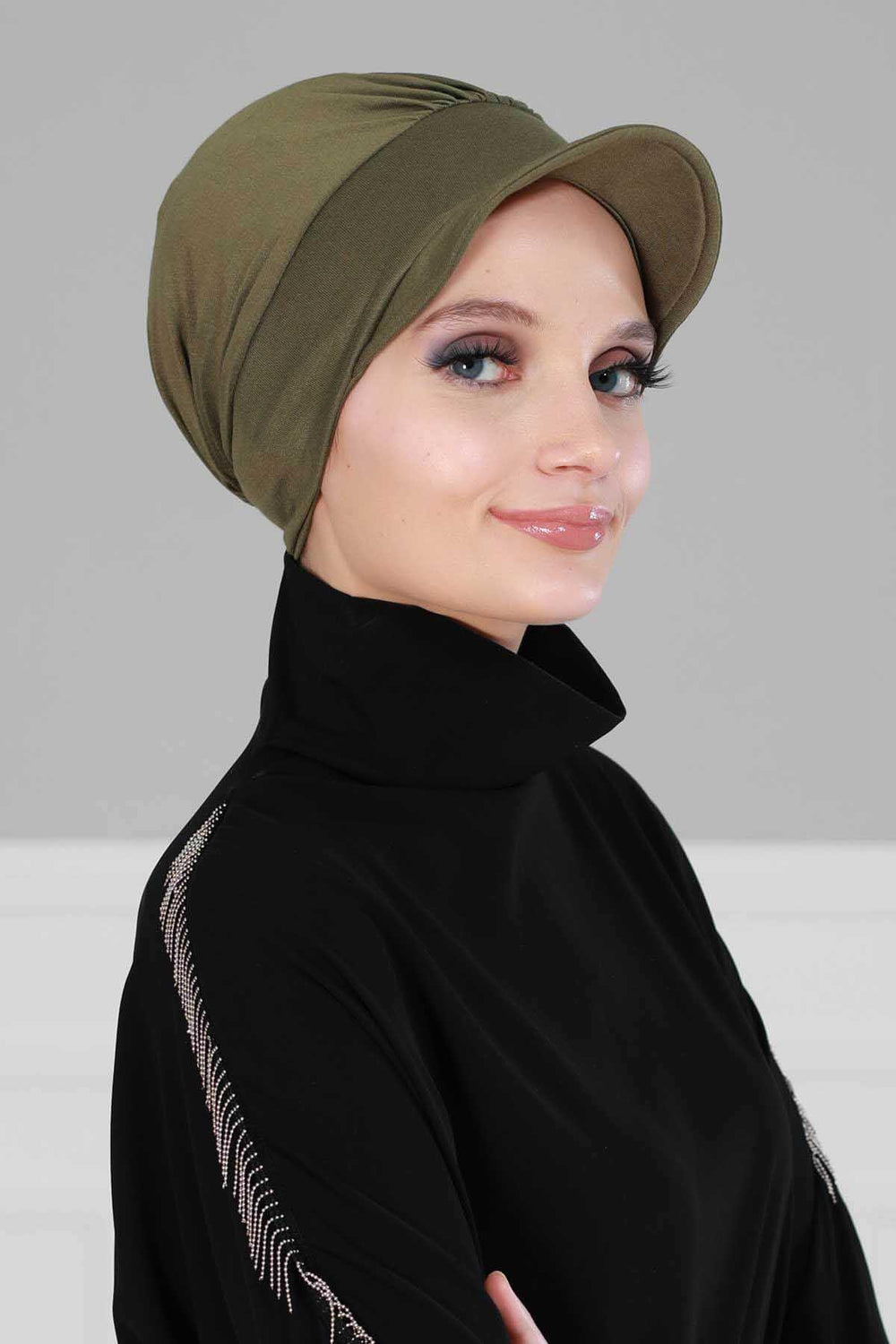 Soft Cotton Newsboy Visor Cap for Women, Stylish Lightweight Plain Turban Visor Cap for Daily Use, Fashionable Turban Chemo Headwrap,B-30 White