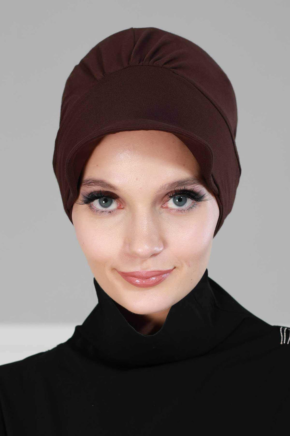 Soft Cotton Newsboy Visor Cap for Women, Stylish Lightweight Plain Turban Visor Cap for Daily Use, Fashionable Turban Chemo Headwrap,B-30 Brown