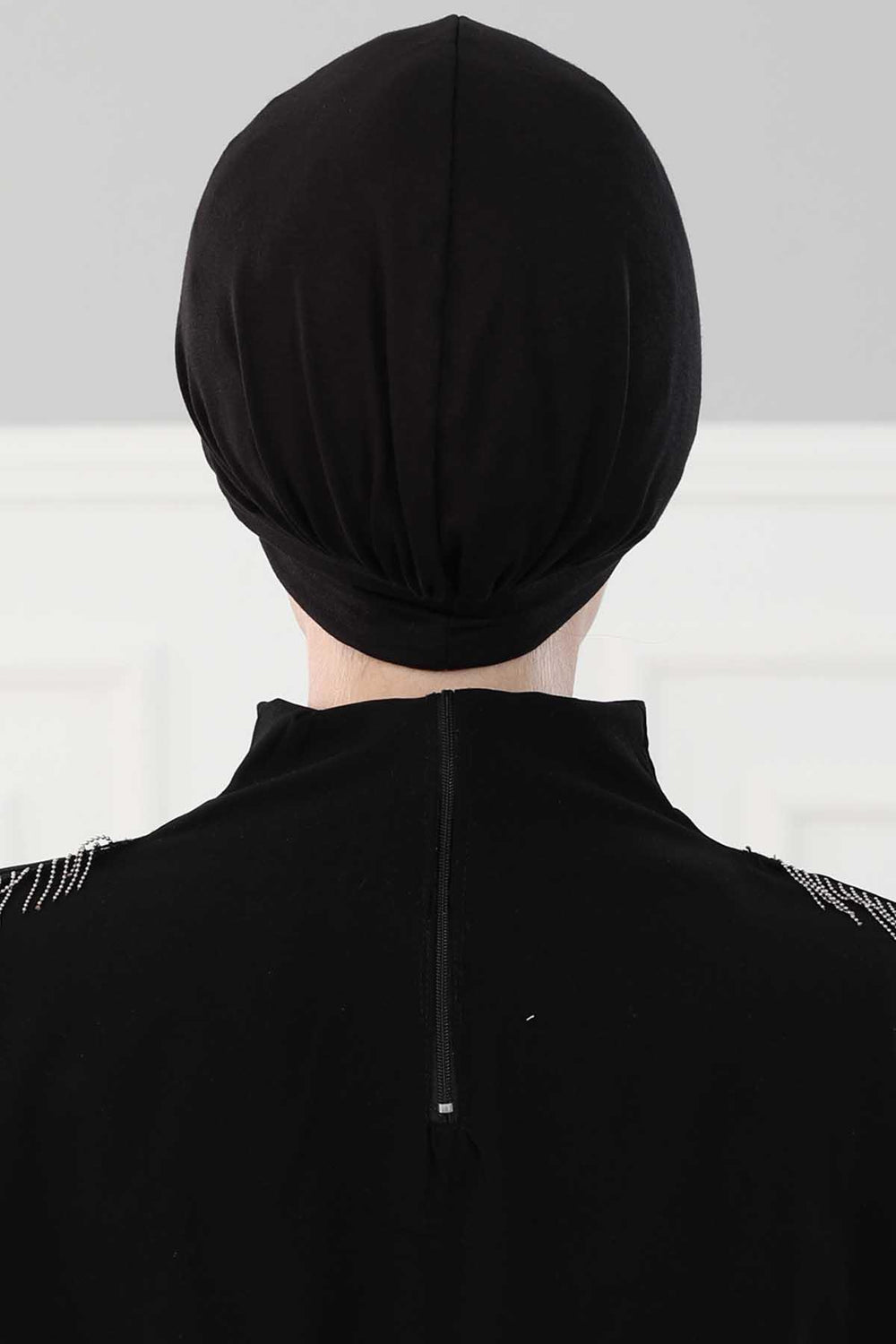 Soft Cotton Newsboy Visor Cap for Women, Stylish Lightweight Plain Turban Visor Cap for Daily Use, Fashionable Turban Chemo Headwrap,B-30 Black