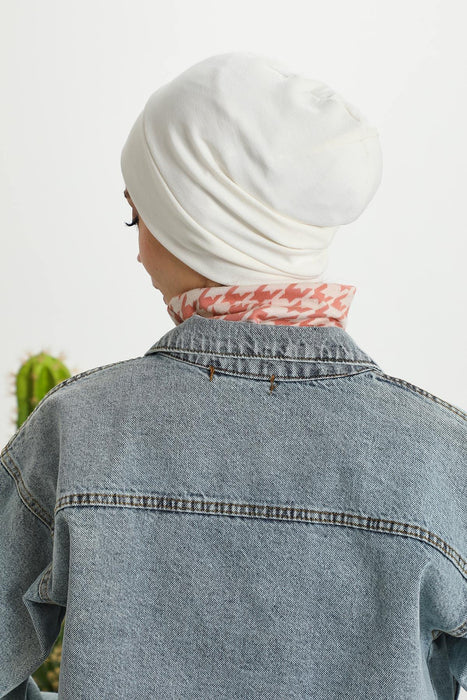 Weiche Turbanhaube aus Polyviskose für Damen, leicht zu tragende Instant-Turbanhaube, weiche, einfarbige, gerippte Winter-Chemo-Kopfbedeckung, B-37RB