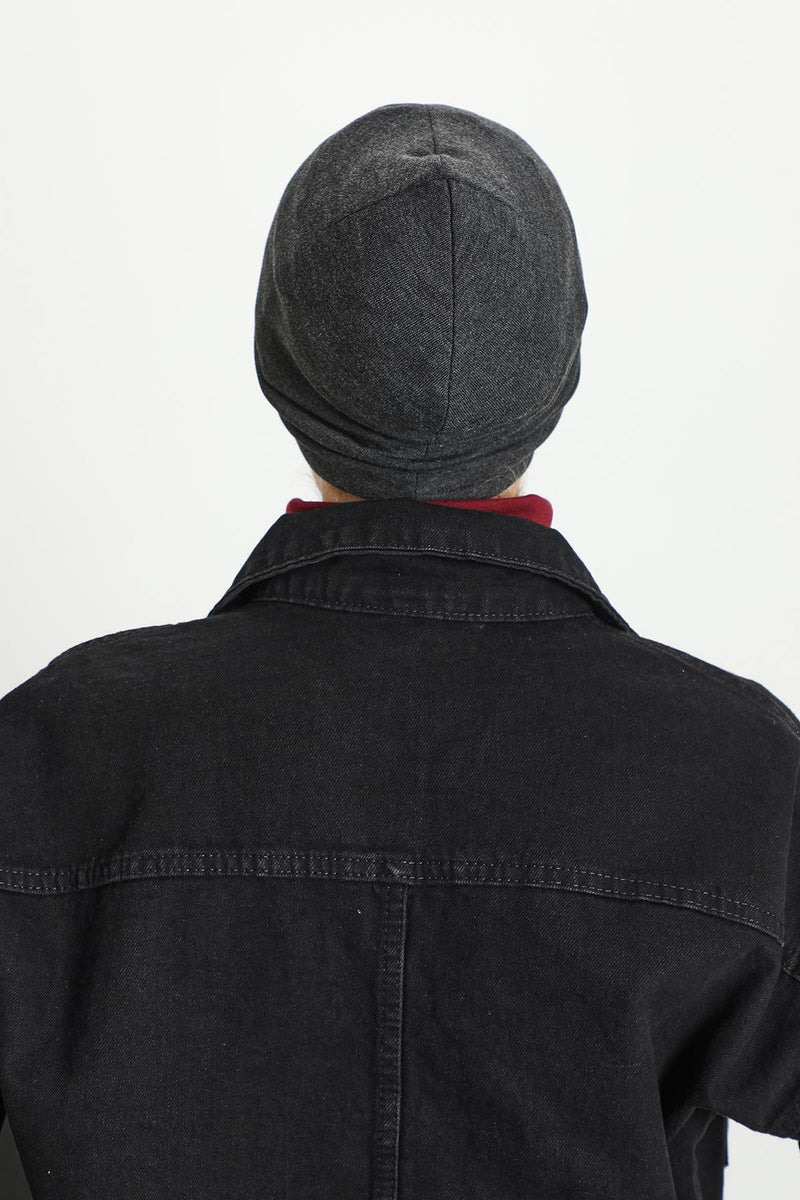 Soft Polyviscose Inner Turban Bonnet for Women, Easy Wear Instant Turban Bonnet, Soft Plain Color Ribbed Winter Chemo Headwear,B-37RB