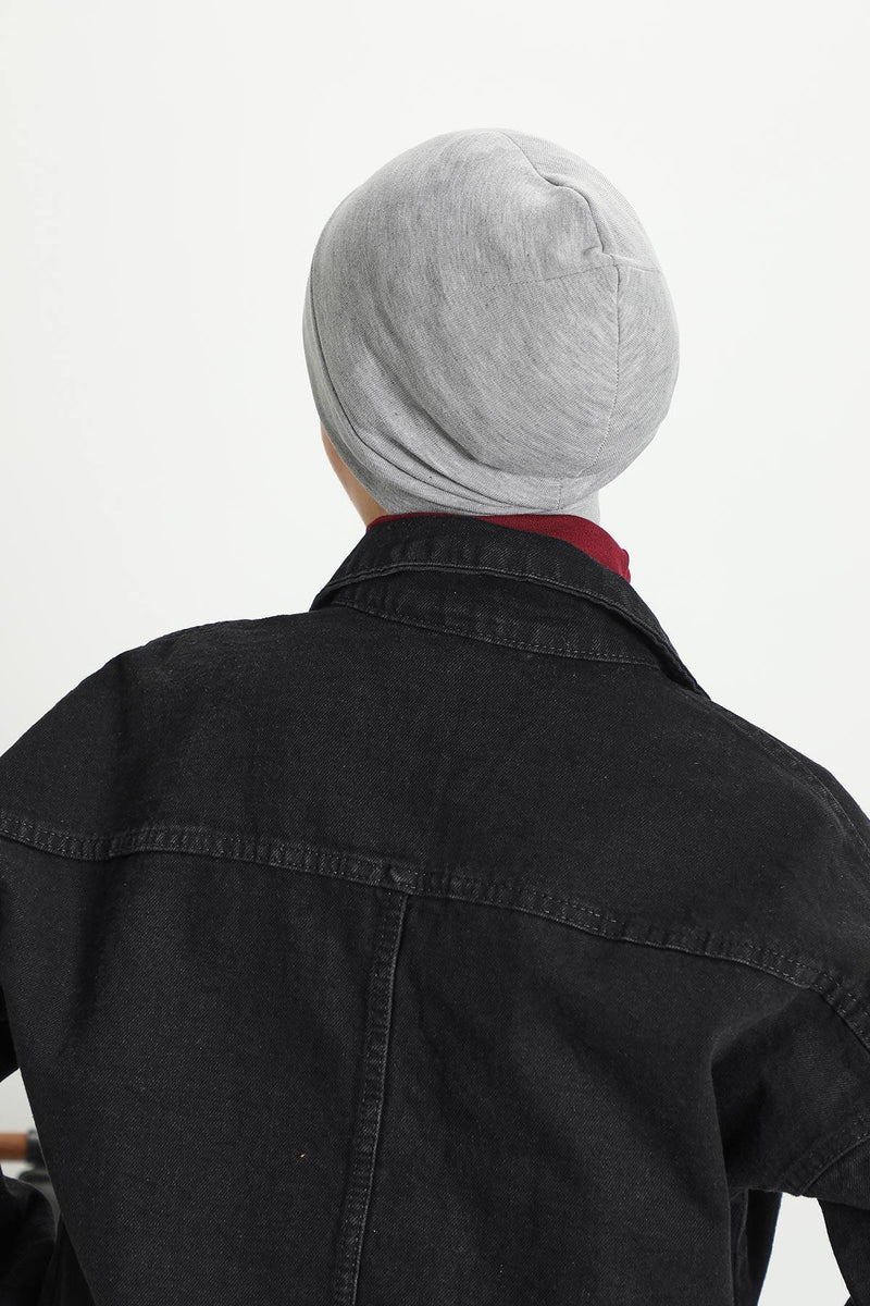 Soft Polyviscose Inner Turban Bonnet for Women, Easy Wear Instant Turban Bonnet, Soft Plain Color Ribbed Winter Chemo Headwear,B-37RB