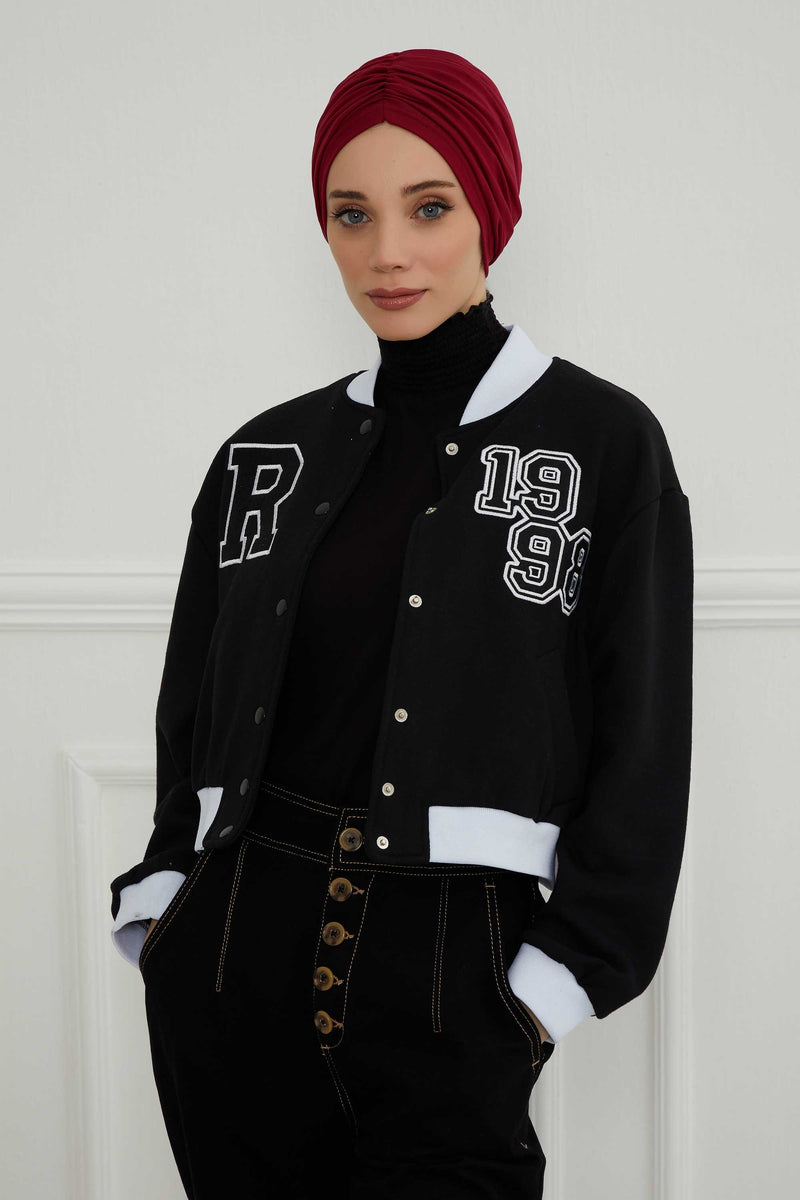 عمامة ناعمة مربوطة مسبقًا للنساء، غطاء رأس عمامة قطني فوري، قبعة بونيه صديقة لتساقط الشعر والعلاج الكيميائي بتصميم أنيق، B-20