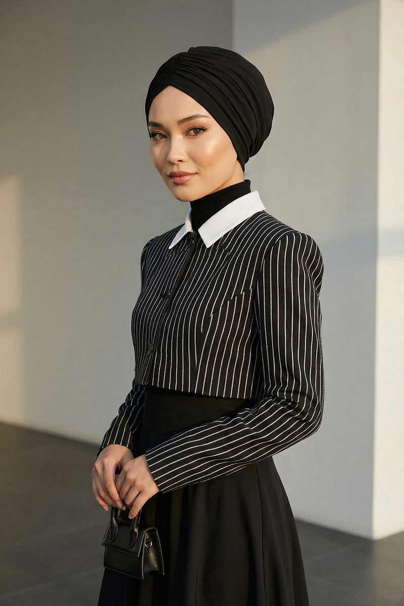 عمامة ناعمة مربوطة مسبقًا للنساء، غطاء رأس عمامة قطني فوري، قبعة بونيه صديقة لتساقط الشعر والعلاج الكيميائي بتصميم أنيق، B-20