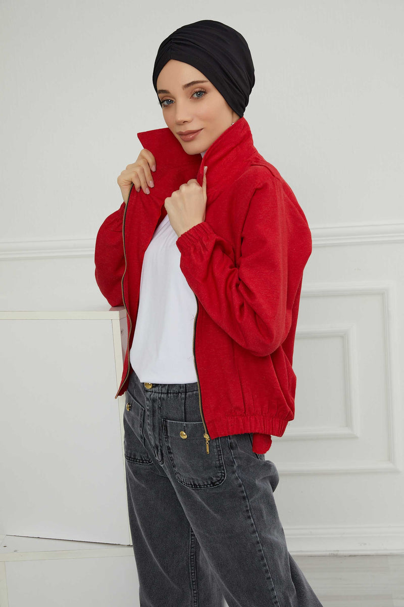 عمامة ناعمة مربوطة مسبقًا للنساء، غطاء رأس عمامة قطني فوري، قبعة بونيه صديقة لتساقط الشعر والعلاج الكيميائي بتصميم أنيق، B-20