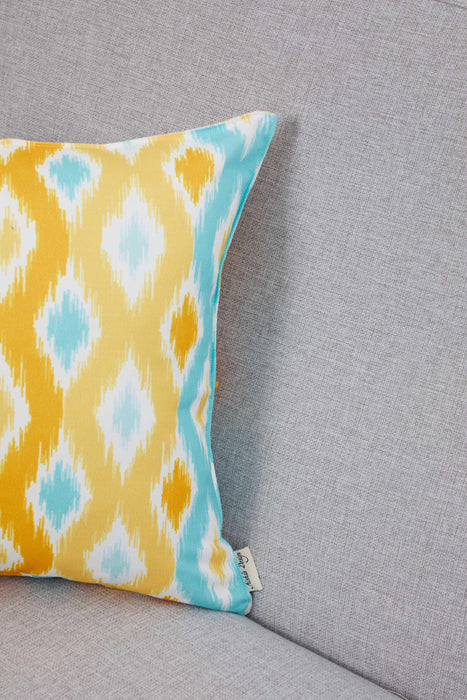 Kissenbezug im Frühlings-Look mit Bommelbesatz, handgefertigt, 45,7 x 45,7 cm, Paisley- und Streifen-Design für Sofa und Couch, K-315