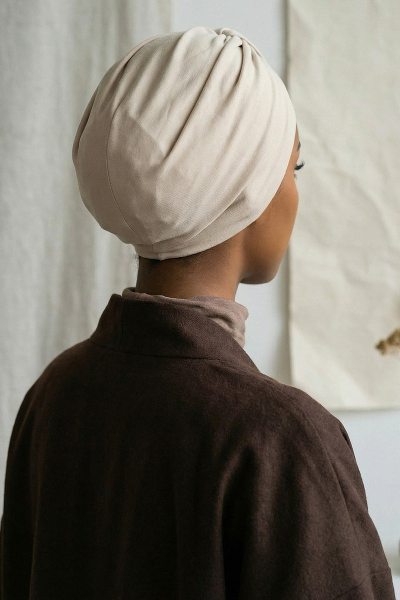 Stretchy All Season Turban Underscarf with Twist Front Design, Ready to Wear Women Bonnet for Daily Modest Wear,B-68O