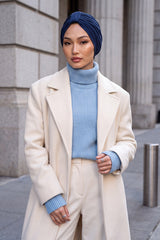 Stretchy All Season Turban Underscarf with Twist Front Design, Ready to Wear Women Bonnet for Daily Modest Wear,B-68O