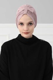 Stylish Bowtie Instant Turban Hijab Bonnet Cap for Women, Easy to Wear Jersey Headwrap with Chic Knot Detail, Modern Modest Fashion,B-7 Mink