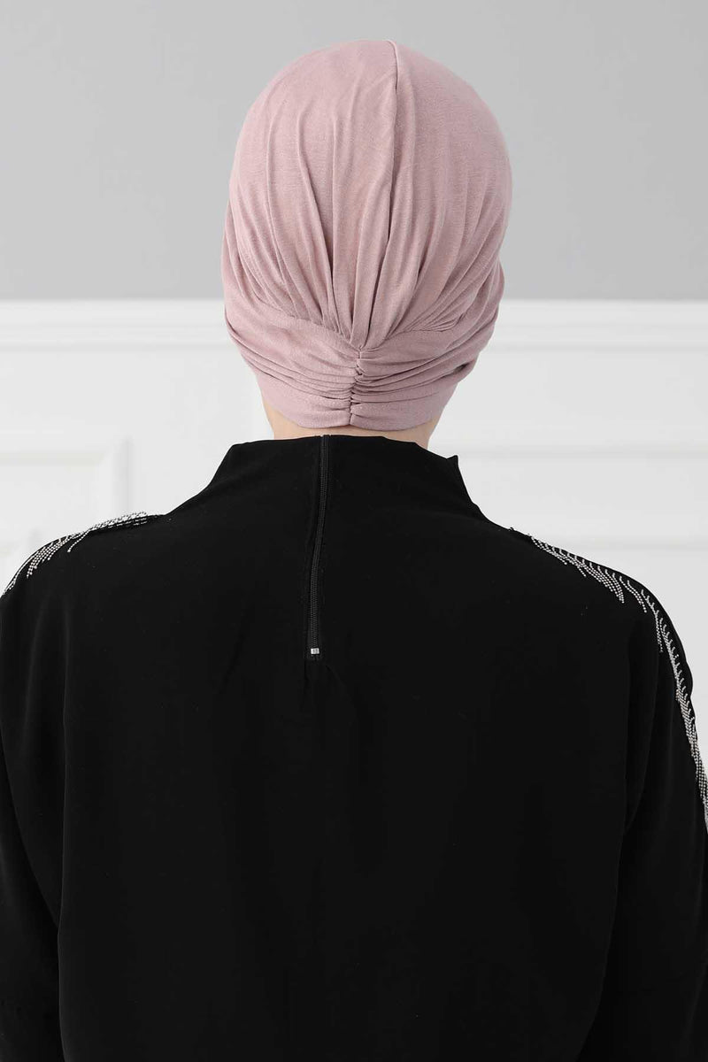 Stylish Bowtie Instant Turban Hijab Bonnet Cap for Women, Easy to Wear Jersey Headwrap with Chic Knot Detail, Modern Modest Fashion,B-7 Mink