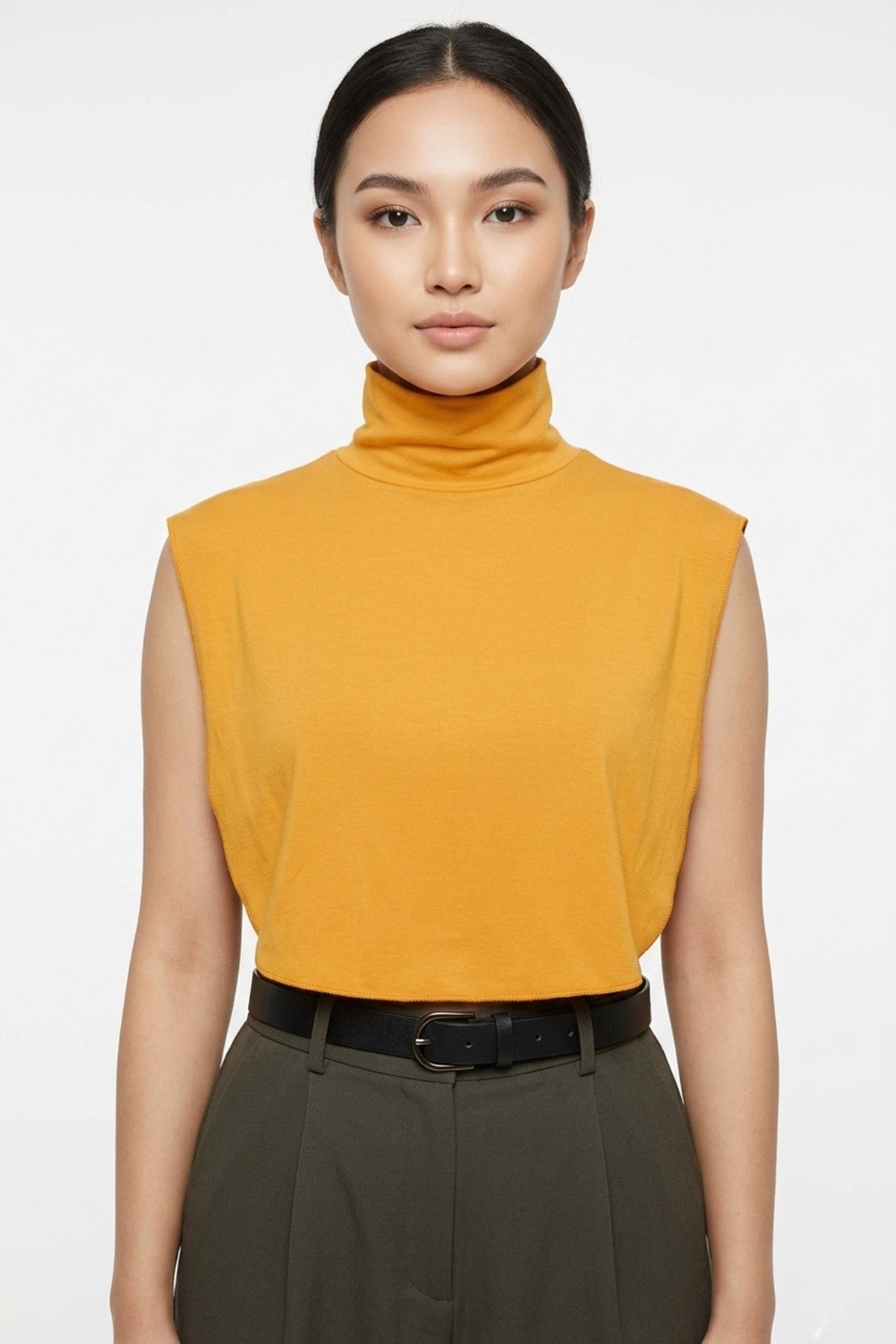 Stylish Cleavage Cover for Dresses & Tops, Decollete Concealer Neck Collar, Neck and Chest Cover-up, Neckline Upper Chest Cover Panel,DK-1 Mustard Yellow