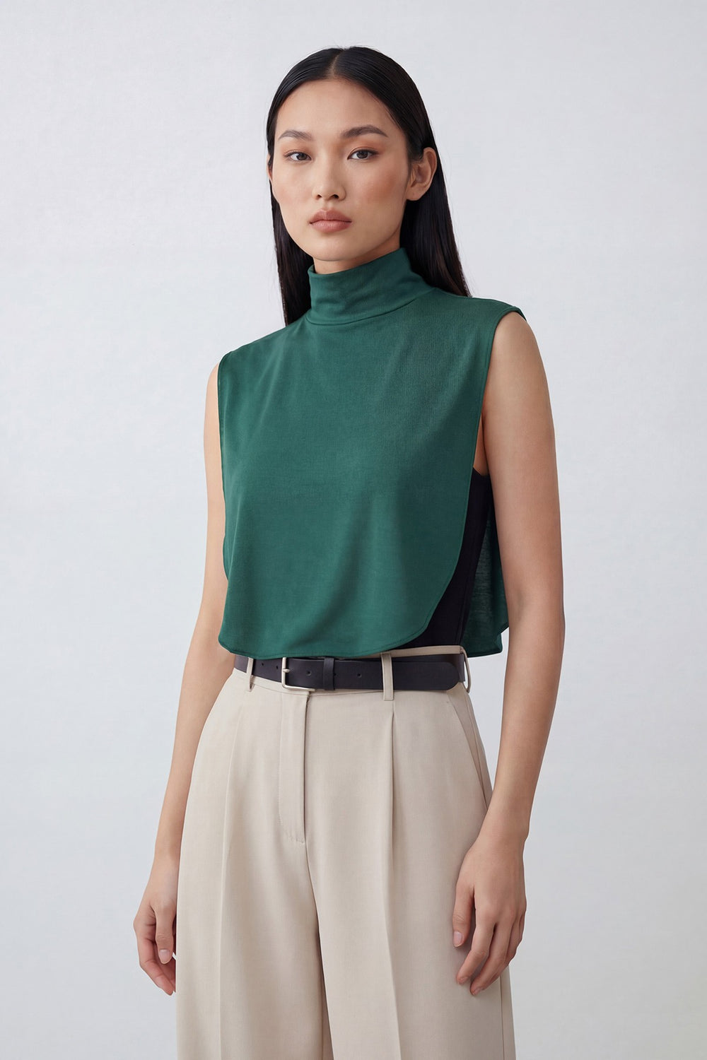 Stylish Cleavage Cover for Dresses & Tops, Decollete Concealer Neck Collar, Neck and Chest Cover-up, Neckline Upper Chest Cover Panel,DK-1 Green