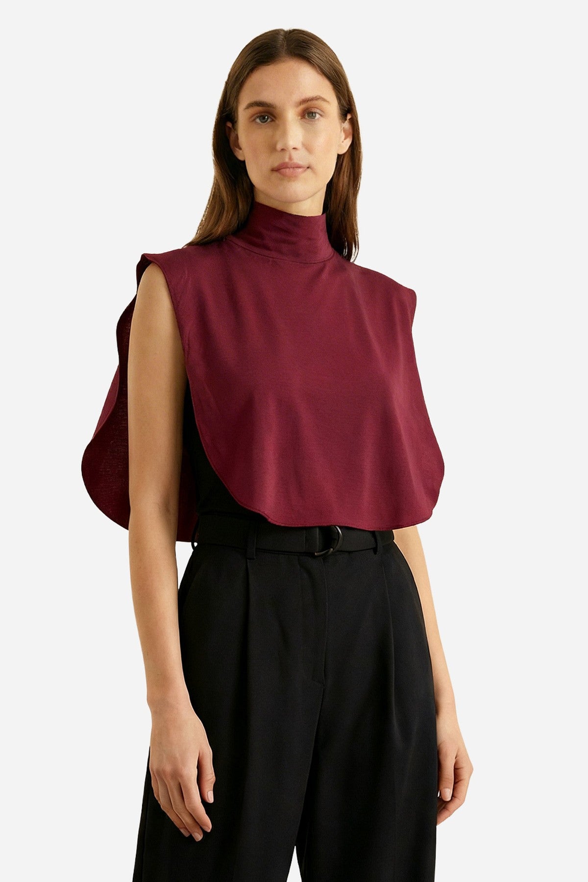 Stylish Cleavage Cover for Dresses & Tops, Decollete Concealer Neck Collar, Neck and Chest Cover-up, Neckline Upper Chest Cover Panel,DK-1 Maroon