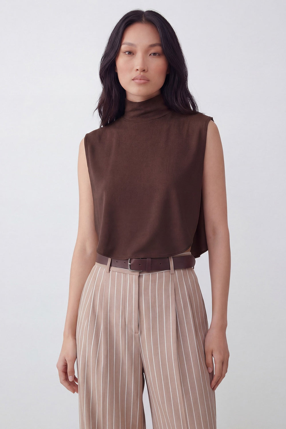 Stylish Cleavage Cover for Dresses & Tops, Decollete Concealer Neck Collar, Neck and Chest Cover-up, Neckline Upper Chest Cover Panel,DK-1 Brown