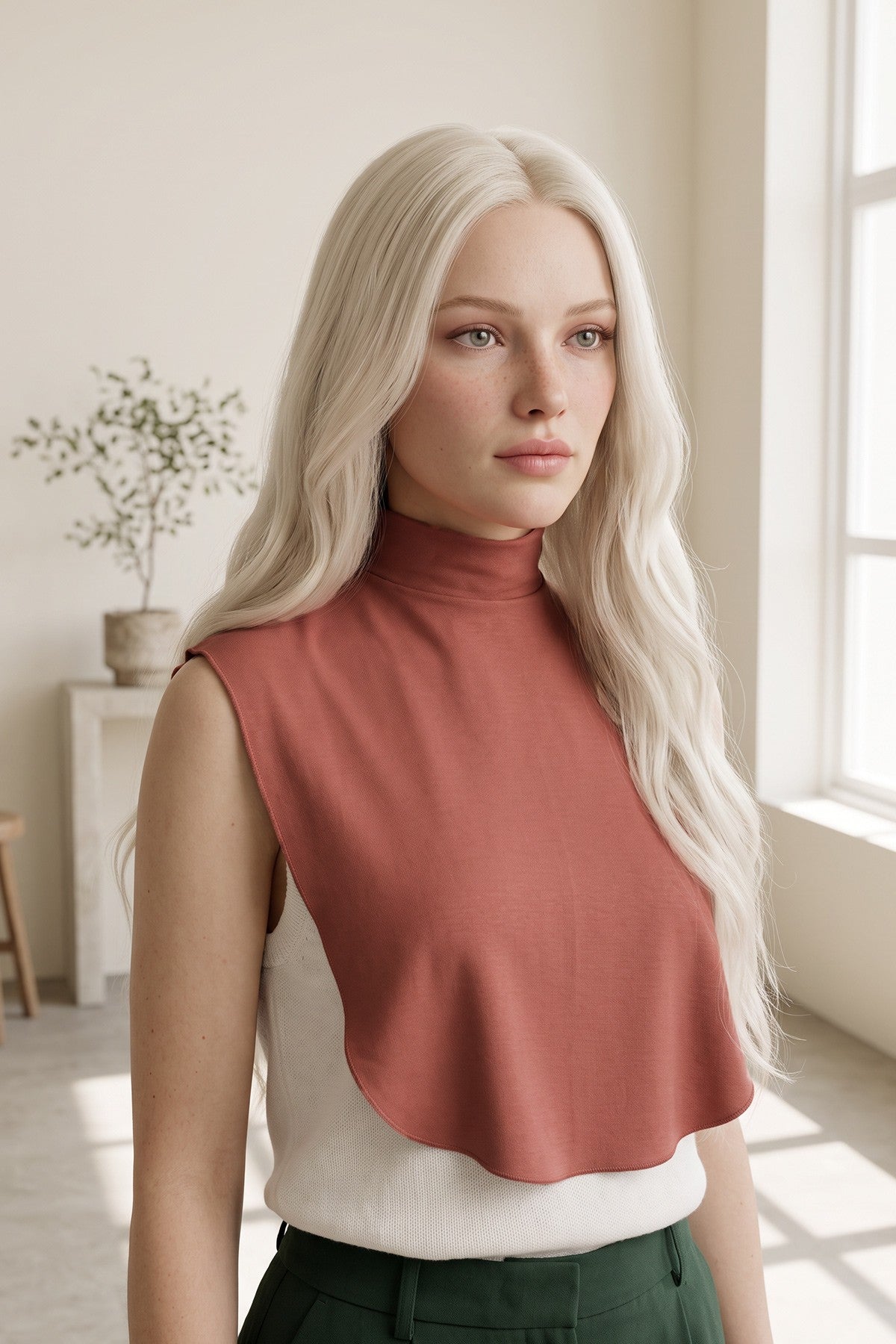 Stylish Cleavage Cover for Dresses & Tops, Decollete Concealer Neck Collar, Neck and Chest Cover-up, Neckline Upper Chest Cover Panel,DK-1