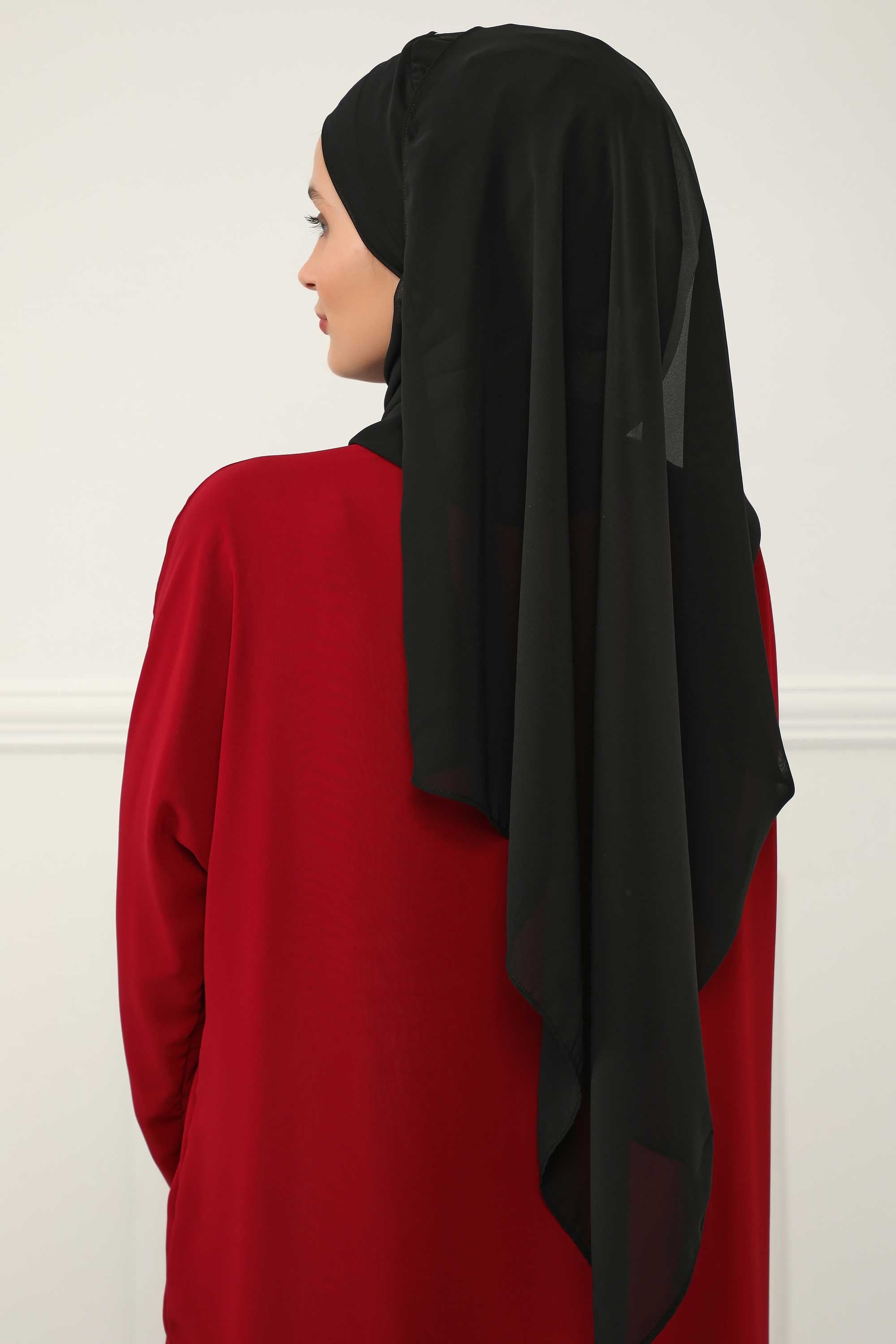 Stylish Double Layer Instant Chiffon Shawl Hijab for Women, Stylish Breathable Women Shawl Headscarf, Dual-Color Chiffon Shawl,CPS-84