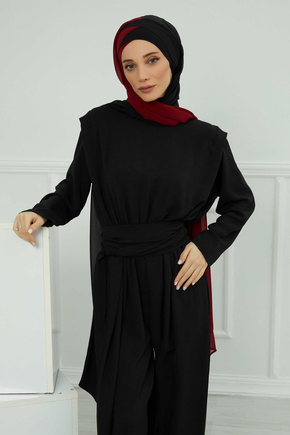 Stylish Double Layer Instant Chiffon Shawl Hijab for Women, Stylish Breathable Women Shawl Headscarf, Dual-Color Chiffon Shawl,CPS-84