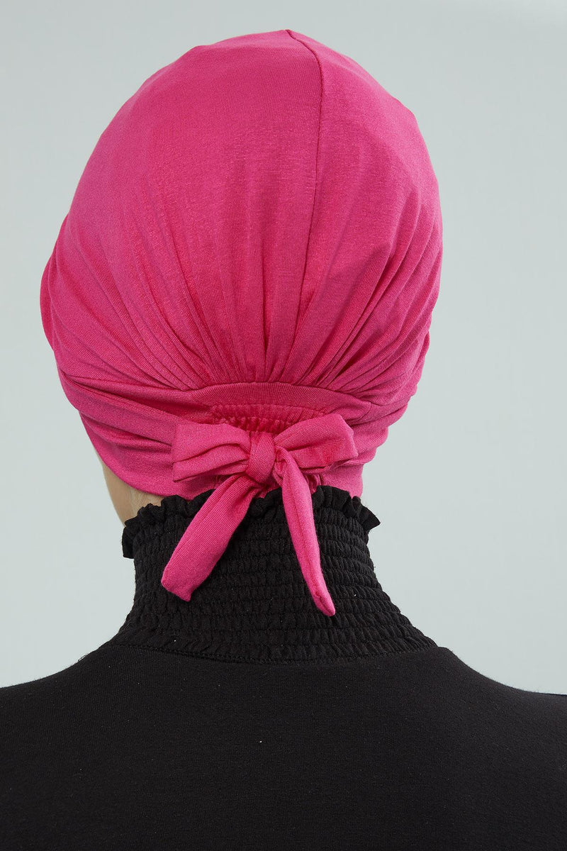 Stylish Visor Cap Instant Turban Hijab for Women, Trendy Visor Cap for Hair Loss Patients, Chemo Visor Cap, Visor Full Head Covering,B-66 Fuchsia