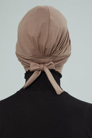 Stylish Visor Cap Instant Turban Hijab for Women, Trendy Visor Cap for Hair Loss Patients, Chemo Visor Cap, Visor Full Head Covering,B-66 Mink