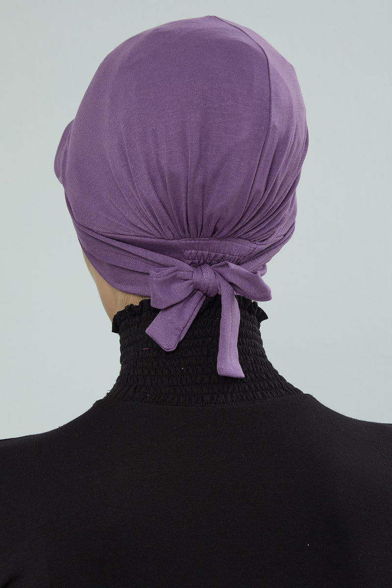 Stylish Visor Cap Instant Turban Hijab for Women, Trendy Visor Cap for Hair Loss Patients, Chemo Visor Cap, Visor Full Head Covering,B-66 Purple 2