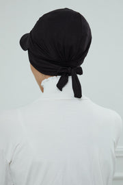 Stylish Visor Cap Instant Turban Hijab for Women, Trendy Visor Cap for Hair Loss Patients, Chemo Visor Cap, Visor Full Head Covering,B-66 Black