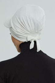 Stylish Visor Cap Instant Turban Hijab for Women, Trendy Visor Cap for Hair Loss Patients, Chemo Visor Cap, Visor Full Head Covering,B-66 Ivory