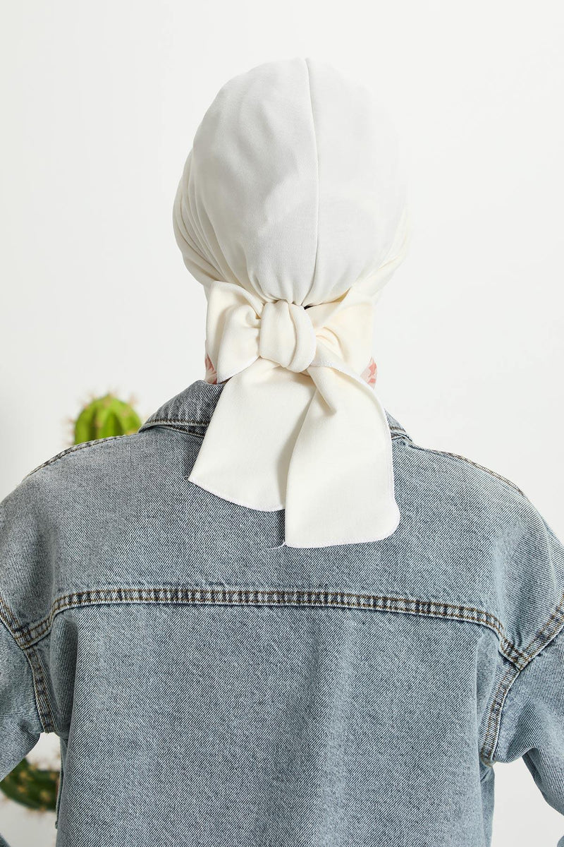 غطاء رأس شتوي أنيق مع حزام ربط خلفي، غطاء رأس من البولي فيسكوز المضلع الناعم للمواسم الباردة، عمامة فورية دافئة برباط خلفي، B-31RB