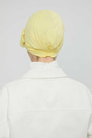 Sun Shield Visor Instant Turban with Flowers Accent, Floral Visor Cap for Women, Sun Protective Women Newsboy Hat, Cotton Chemo Bonnet,B-72 Yellow