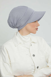 Sun Shield Visor Instant Turban with Flowers Accent, Floral Visor Cap for Women, Sun Protective Women Newsboy Hat, Cotton Chemo Bonnet,B-72 Grey 2