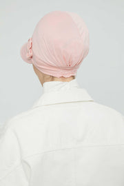 Sun Shield Visor Instant Turban with Flowers Accent, Floral Visor Cap for Women, Sun Protective Women Newsboy Hat, Cotton Chemo Bonnet,B-72 Powder