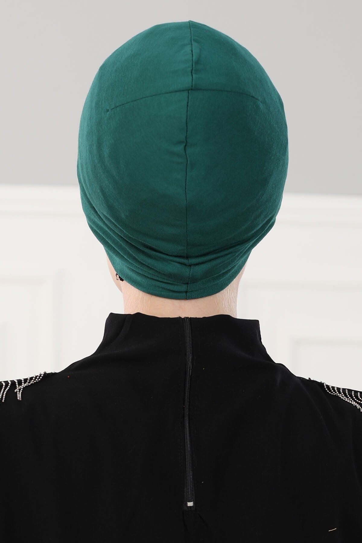 Super Tight Cotton Inner Bonnet Cap, High Quality Easy Wrap Instant Underneath Bonnet for Women, Flexible 95% Cotton Chemo Headwear Cap,B-37 Green