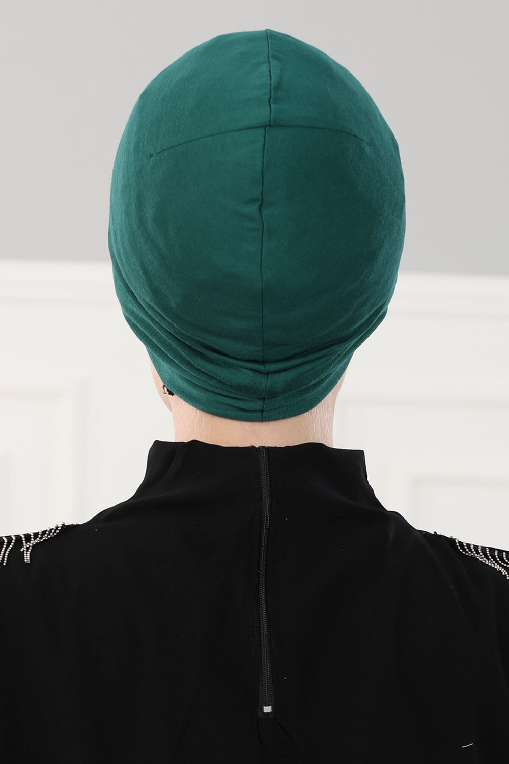 Super Tight Cotton Inner Bonnet Cap, High Quality Easy Wrap Instant Underneath Bonnet for Women, Flexible 95% Cotton Chemo Headwear Cap,B-37 Green