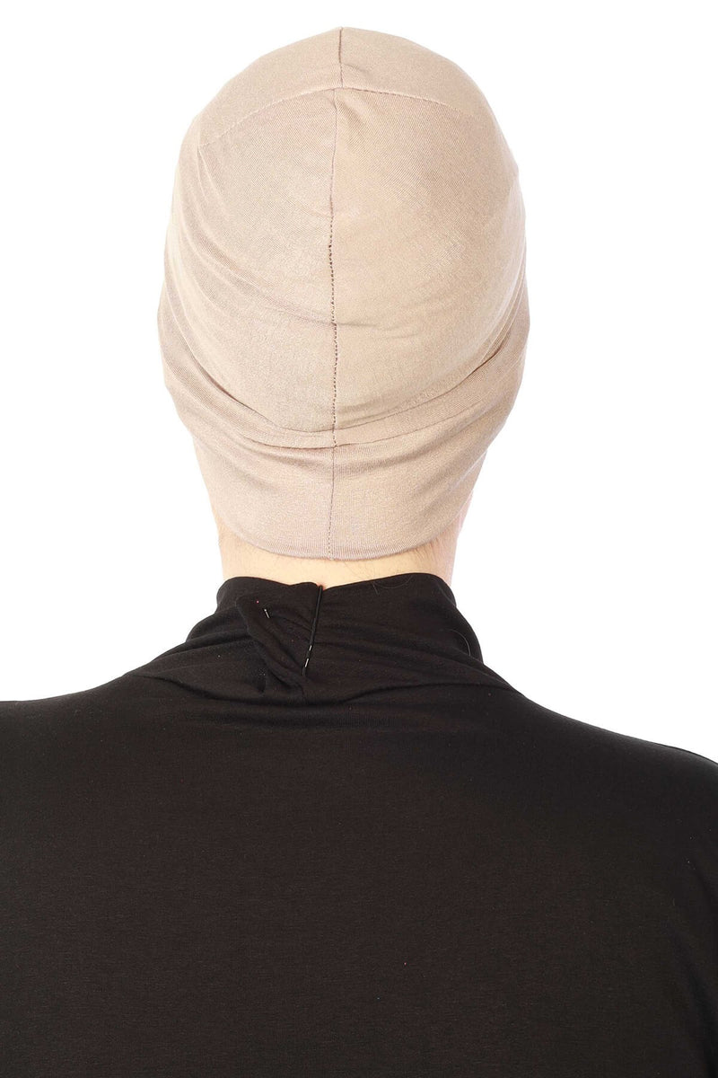 قبعة داخلية قطنية ضيقة للغاية، عالية الجودة وسهلة الالتفاف تحت القلنسوة للنساء، قبعة مرنة للرأس مصنوعة من القطن بنسبة 95%، B-37