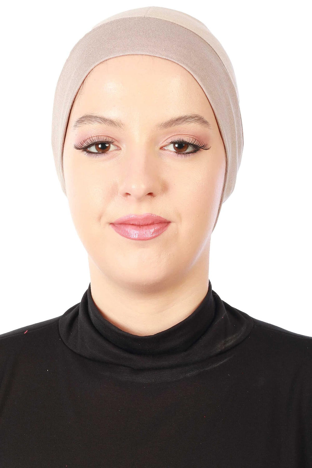 Super Tight Cotton Inner Bonnet Cap, High Quality Easy Wrap Instant Underneath Bonnet for Women, Flexible 95% Cotton Chemo Headwear Cap,B-37 Mink