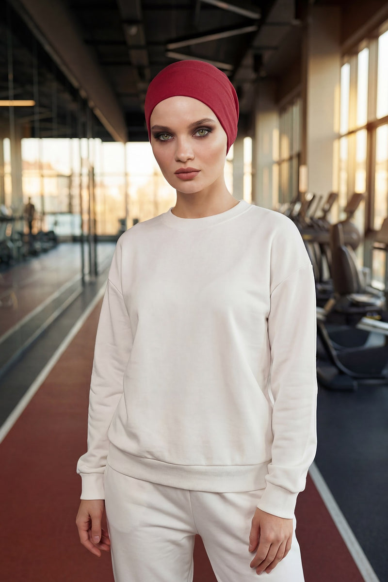 قبعة داخلية قطنية ضيقة للغاية، عالية الجودة وسهلة الالتفاف تحت القلنسوة للنساء، قبعة مرنة للرأس مصنوعة من القطن بنسبة 95%، B-37