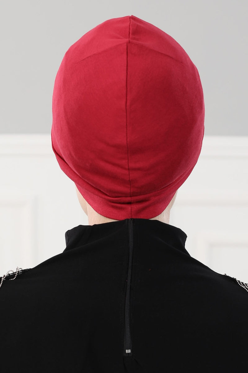 قبعة داخلية قطنية ضيقة للغاية، عالية الجودة وسهلة الالتفاف تحت القلنسوة للنساء، قبعة مرنة للرأس مصنوعة من القطن بنسبة 95%، B-37